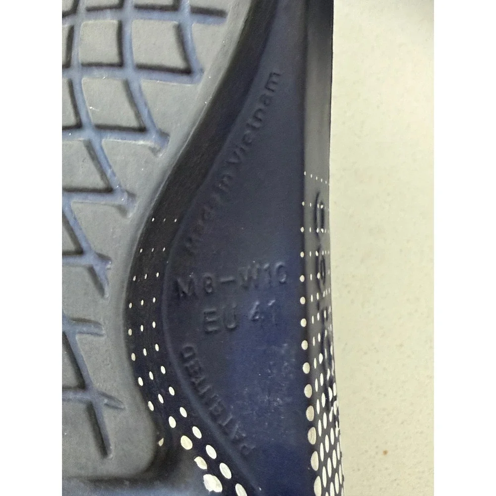 Oofos OOahh Sport Flex Recovery Slide Sandals Navy Blue White Mens 8 Womens 10